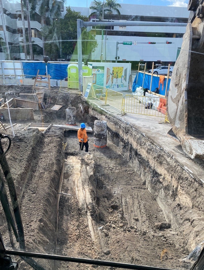 Deep excavation site work